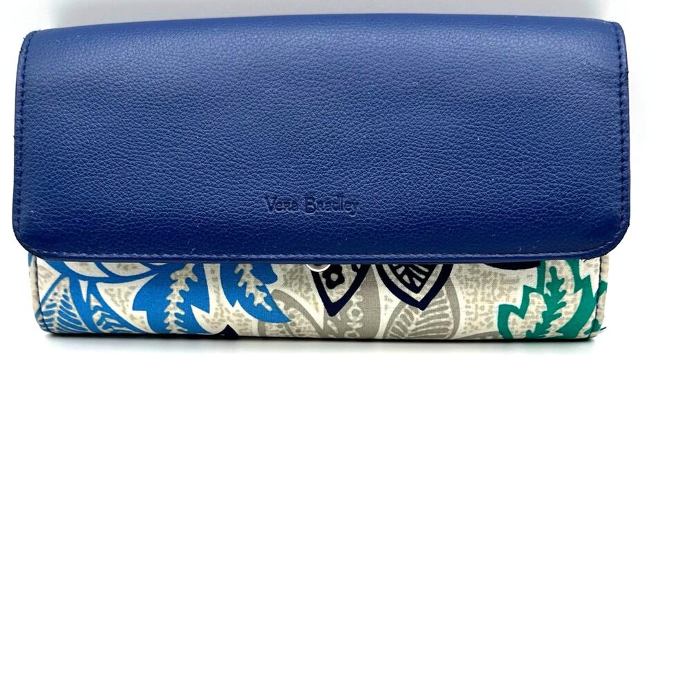 Vera Bradley Santiago Accordion Clutch Wallet Gently Used Snap Close Floral